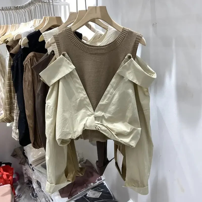 French Off Shoulder Long Sleeved