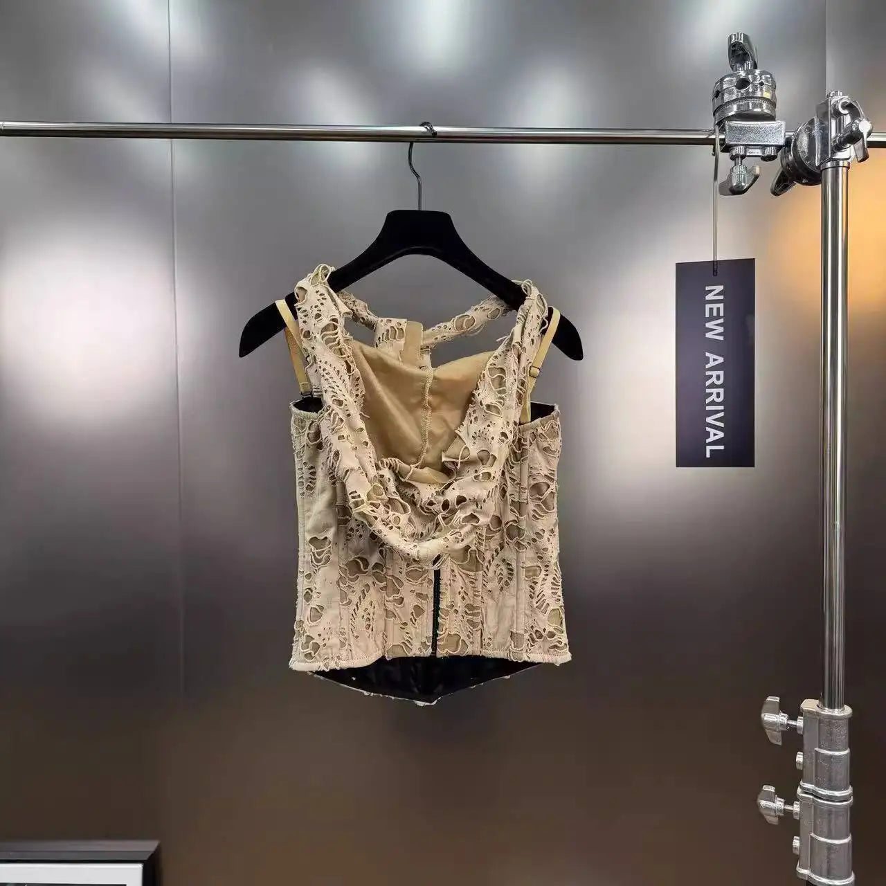 Sleeveless Ripped Hooded top