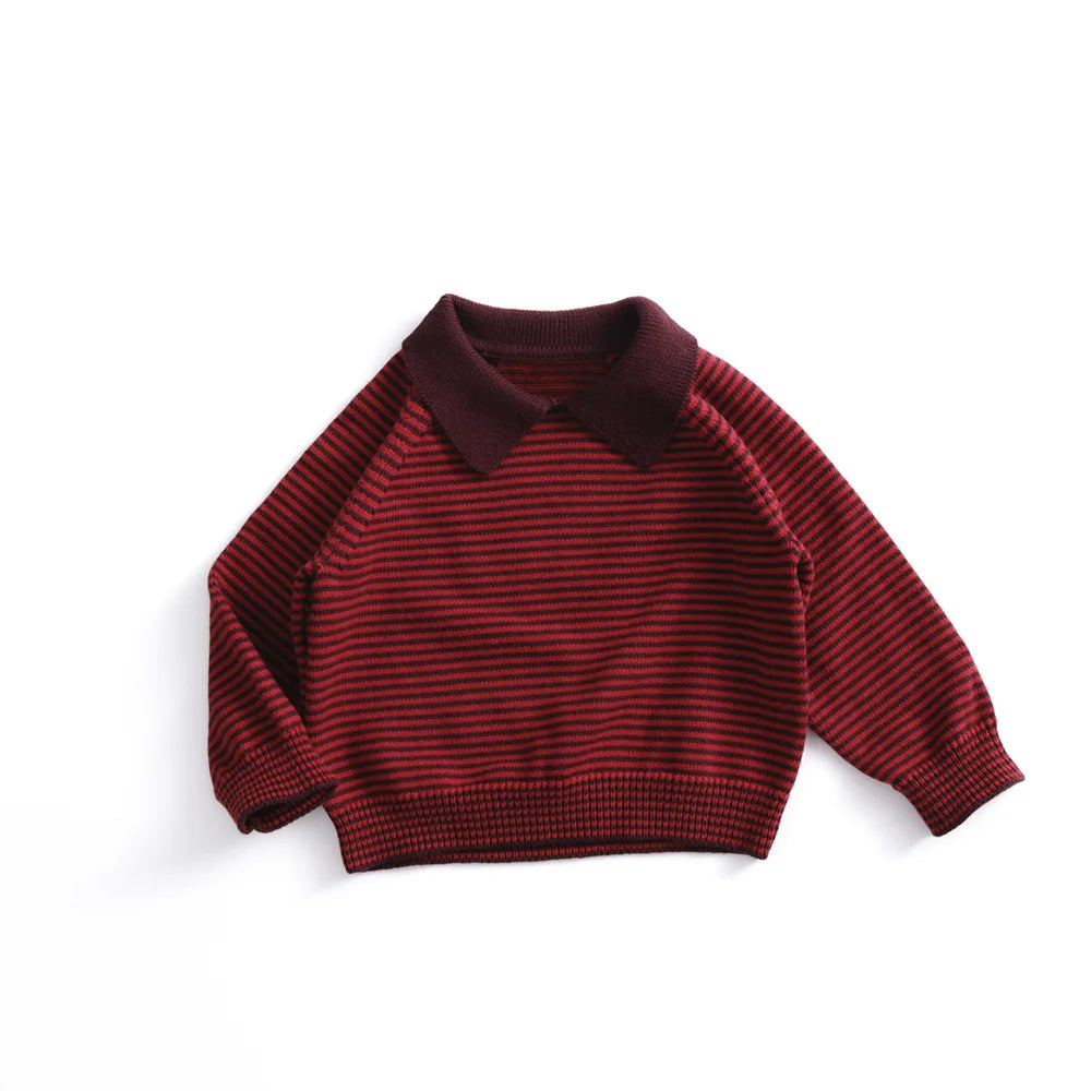 Boys Loose Striped Casual Vintage longsleeve
