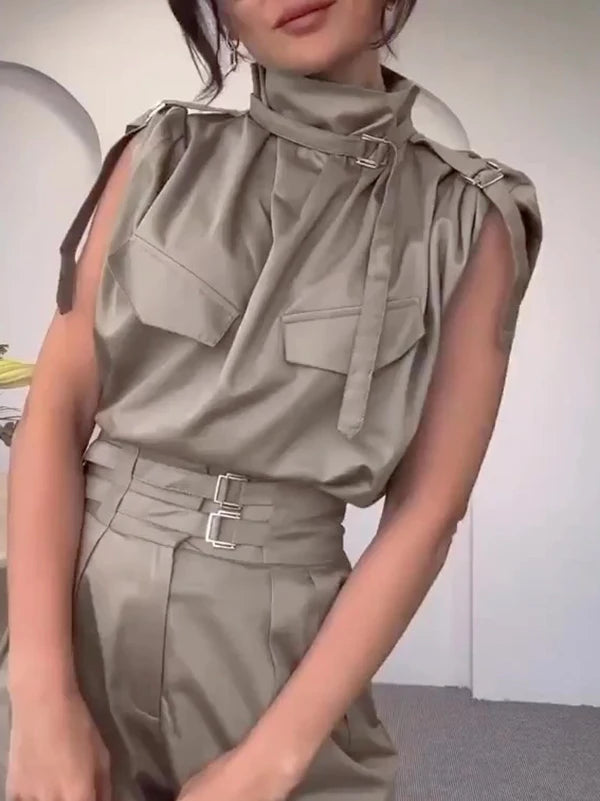 Sleeveless Blouse Shirts Summer