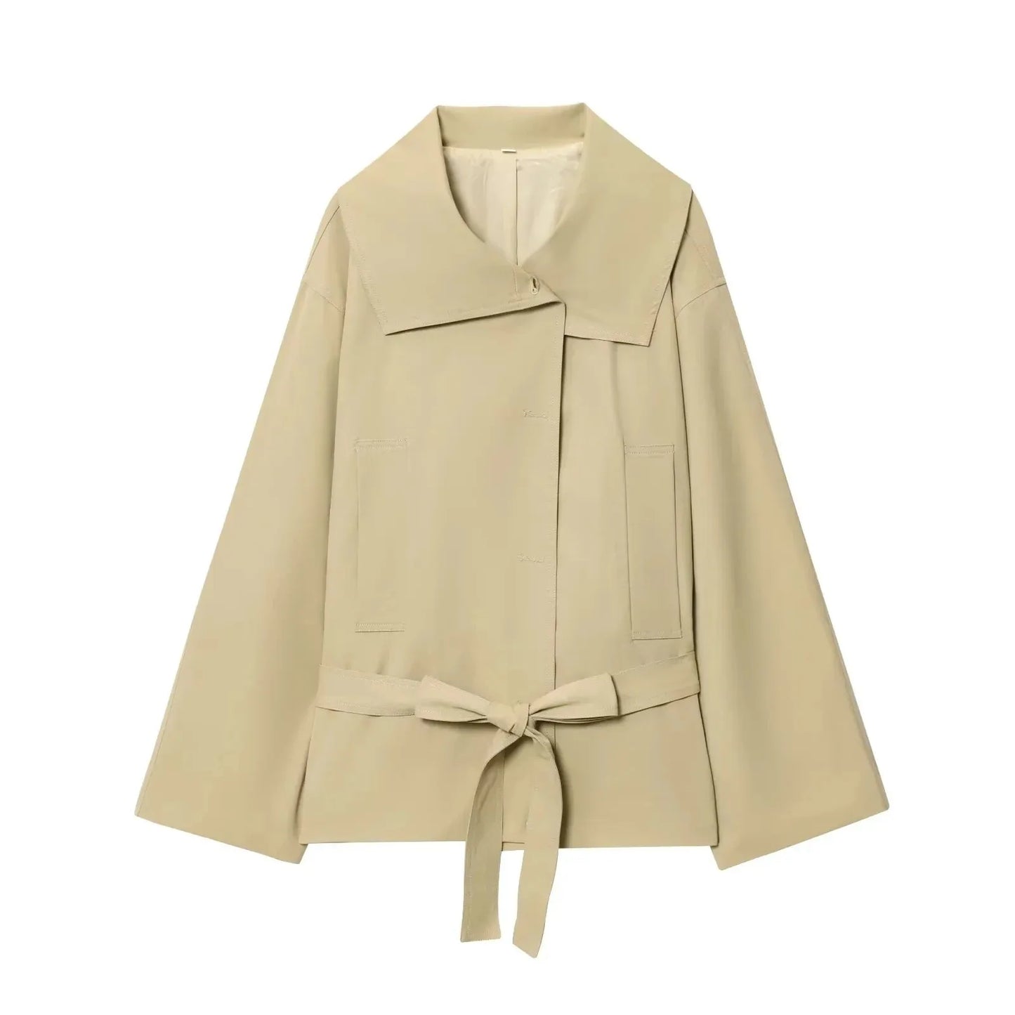 Sleeve Sashes Button Trench