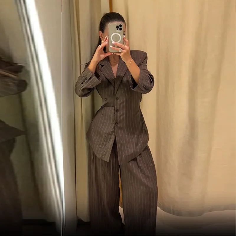 Elegant Striped Women’s two piece set