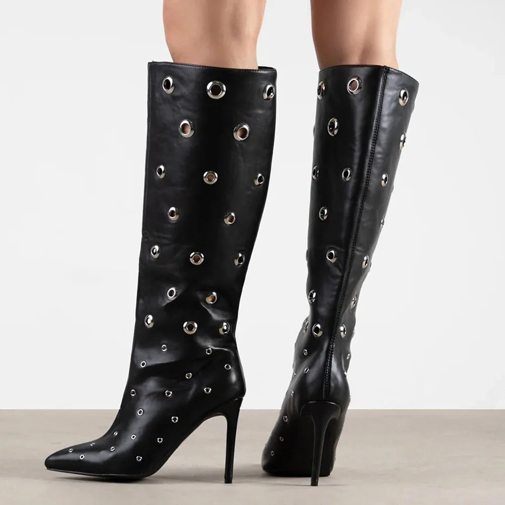 High Boots Goth Rivets