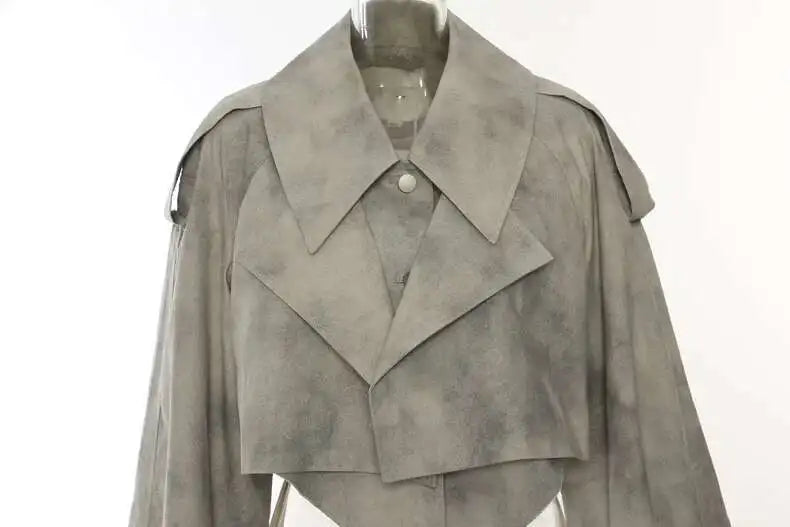 Camouflage Lapel Loose Mini Skirt Suit