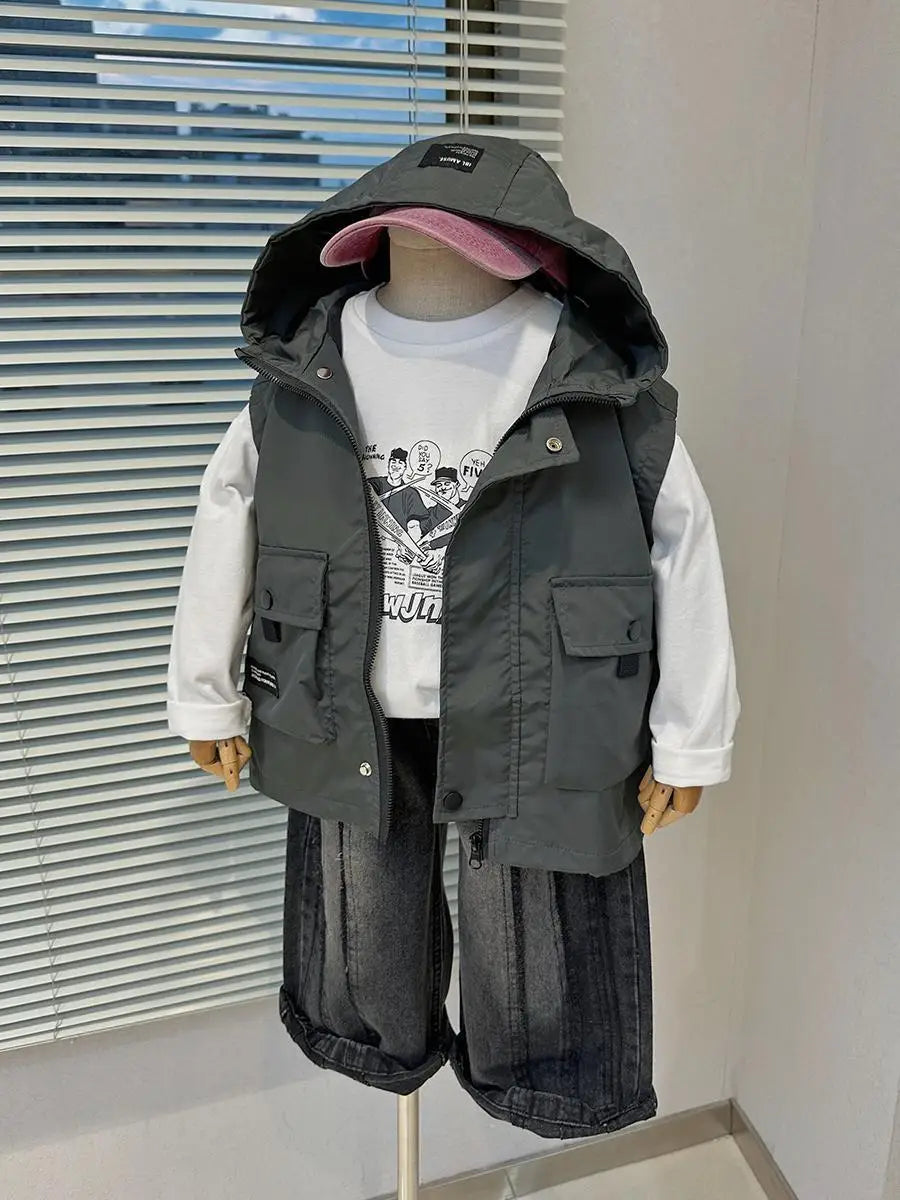 Children's Zipper Vest Spring Autumn