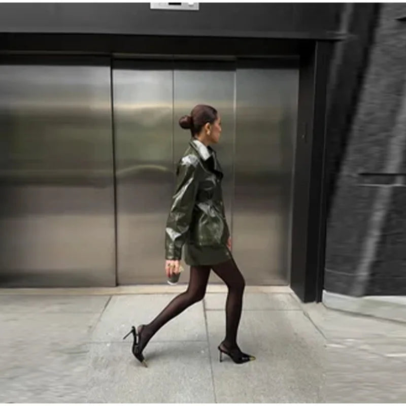 Street  Pu Leather Women's set