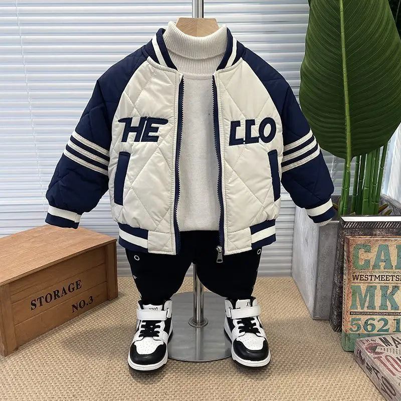 Boys Outerwear Winter Embroidery Fashion