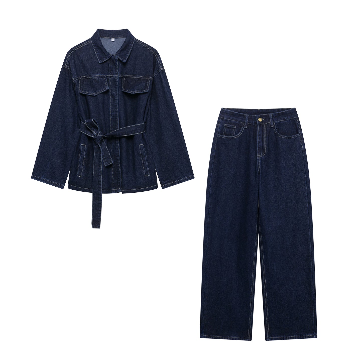 Set With Belt Denim  Jackets & Vintage Front