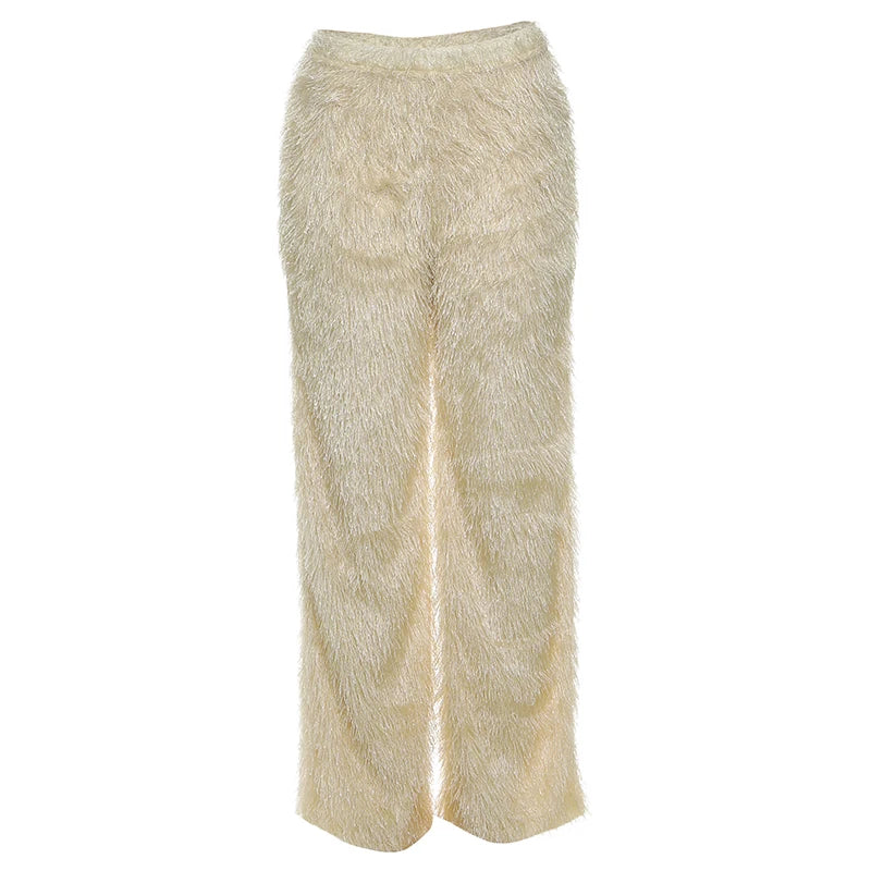 Casual Straight fluffy Pants