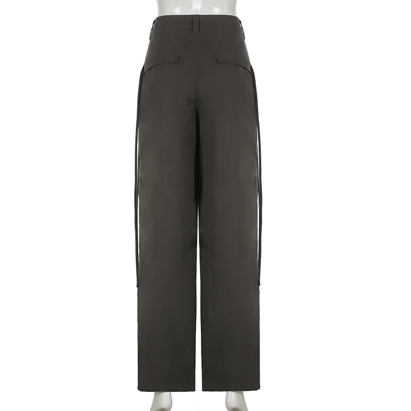 Shirring Casual Wide Leg Pants