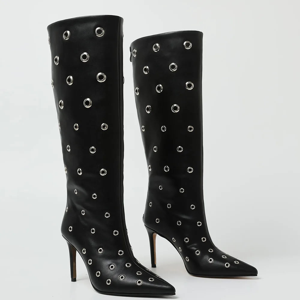 High Boots Goth Rivets