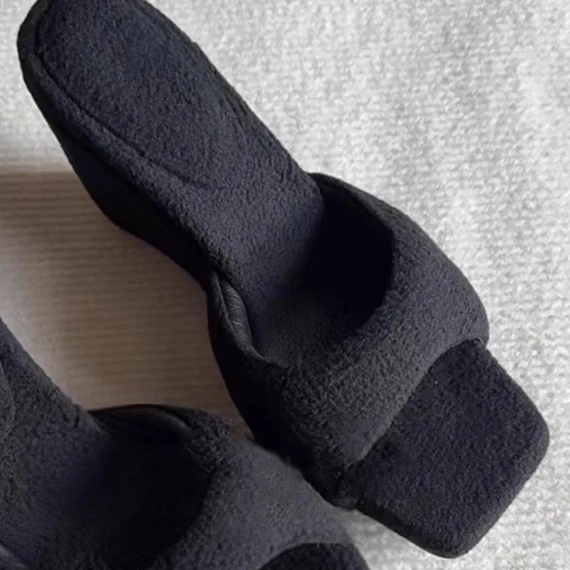 Slip Belt Wedge Heels