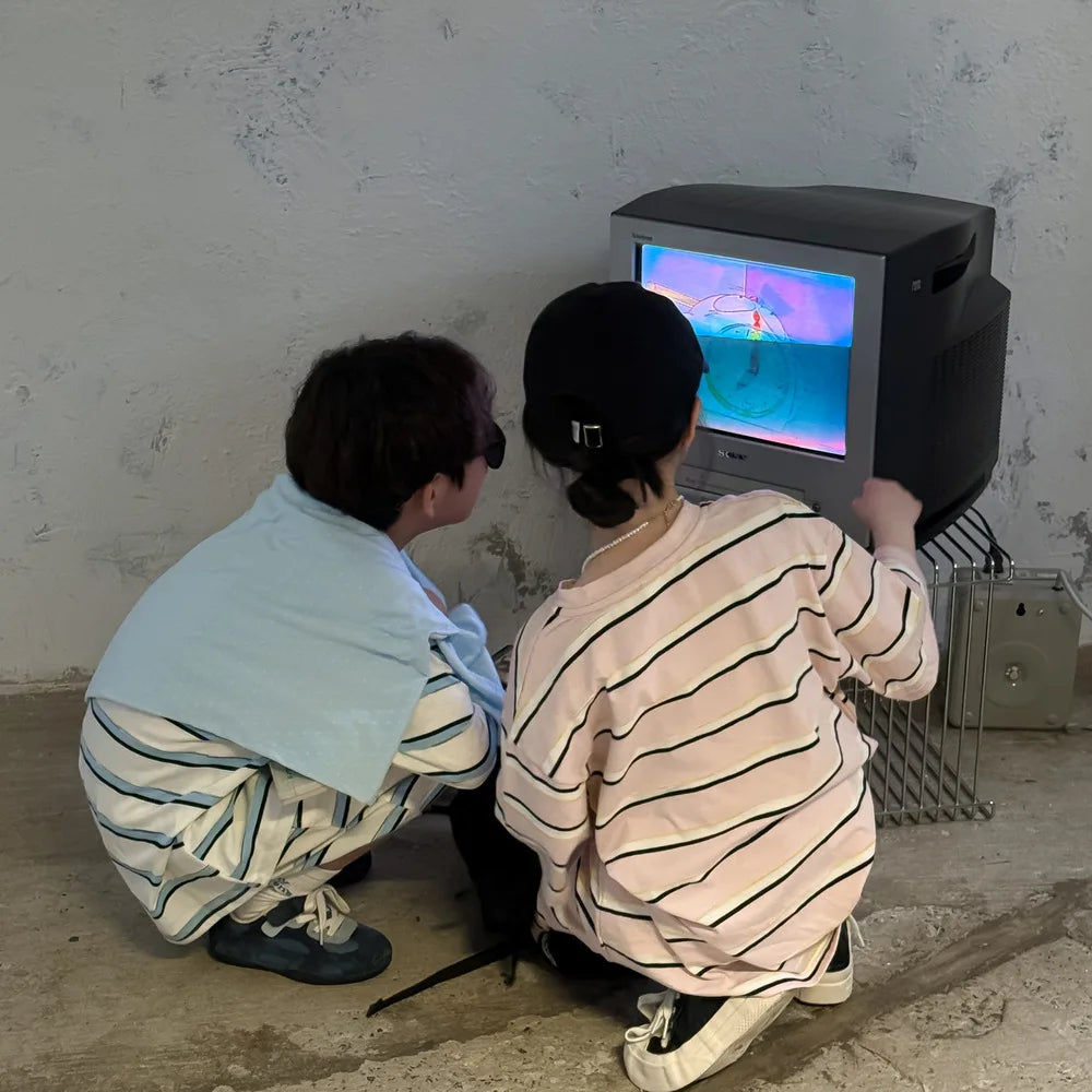 Summer Wide Striped Suit Short-sleeve