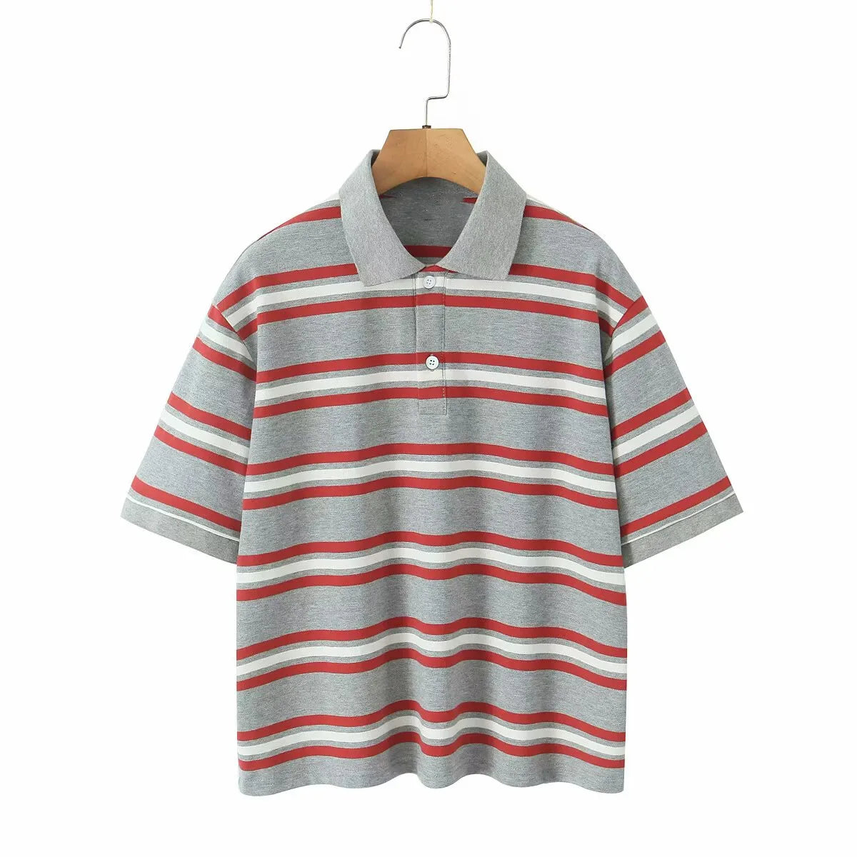Ladies Polo Shirts Striped Vintage