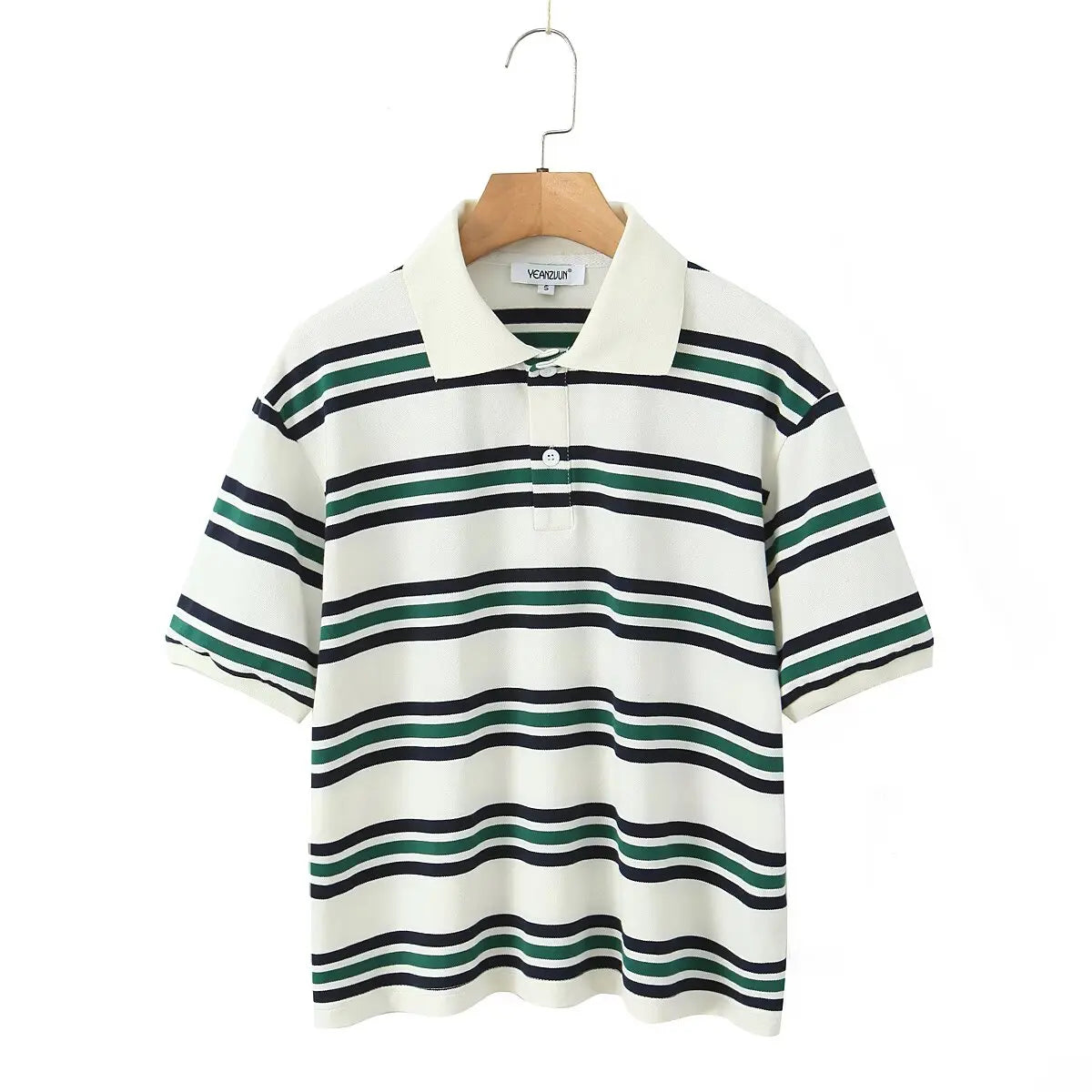 Ladies Polo Shirts Striped Vintage