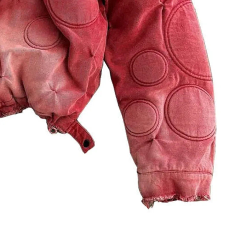 Washed Canva Loose Embroidered Jacket