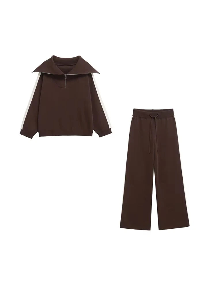 Women's Fashion Two-Piece Set with Side-Pants