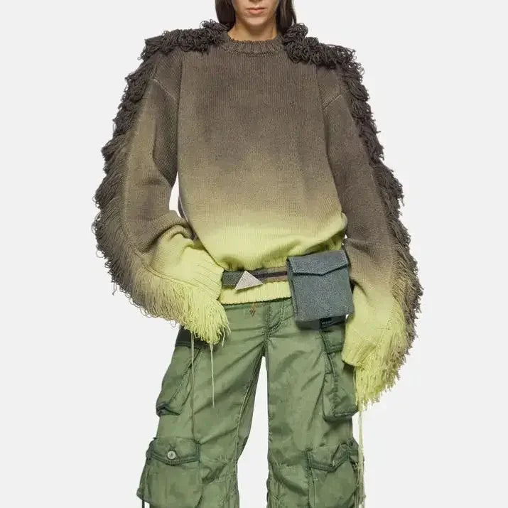 Laid-back Style Gradient Color Knitwear