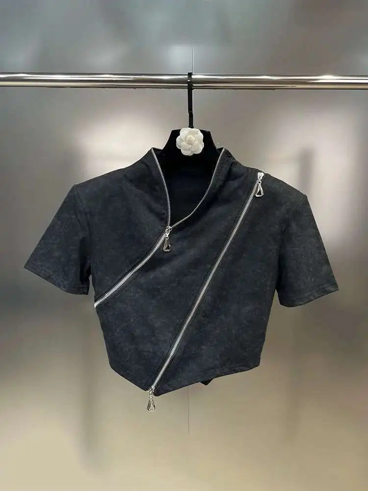 Chic Personality Zipper shirt