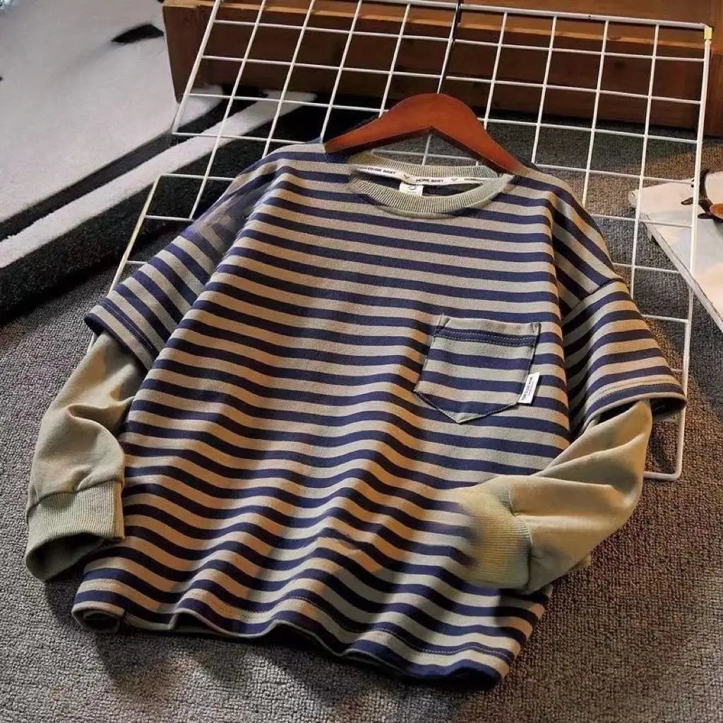 Striped Patchwork Casual Baggy