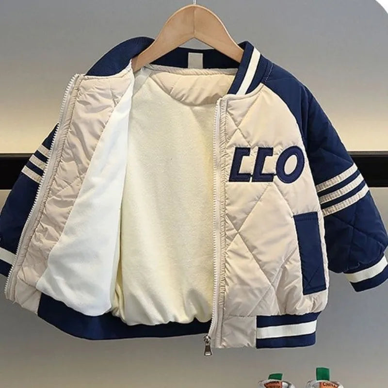 Boys Outerwear Winter Embroidery Fashion