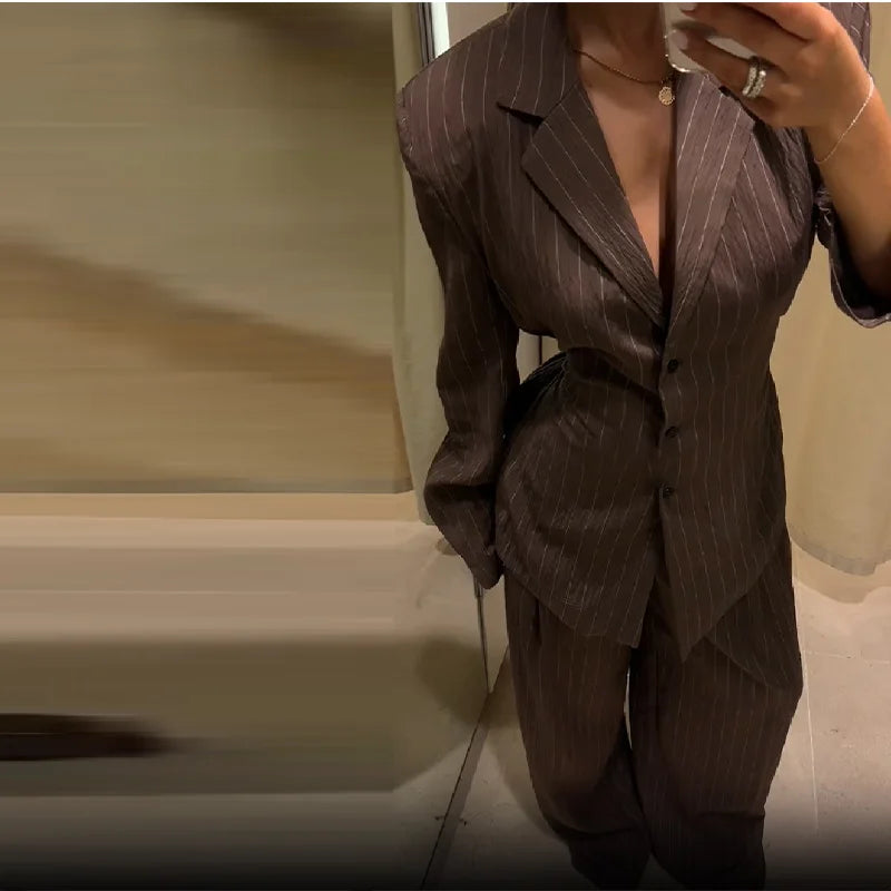 Elegant Striped Women’s two piece set