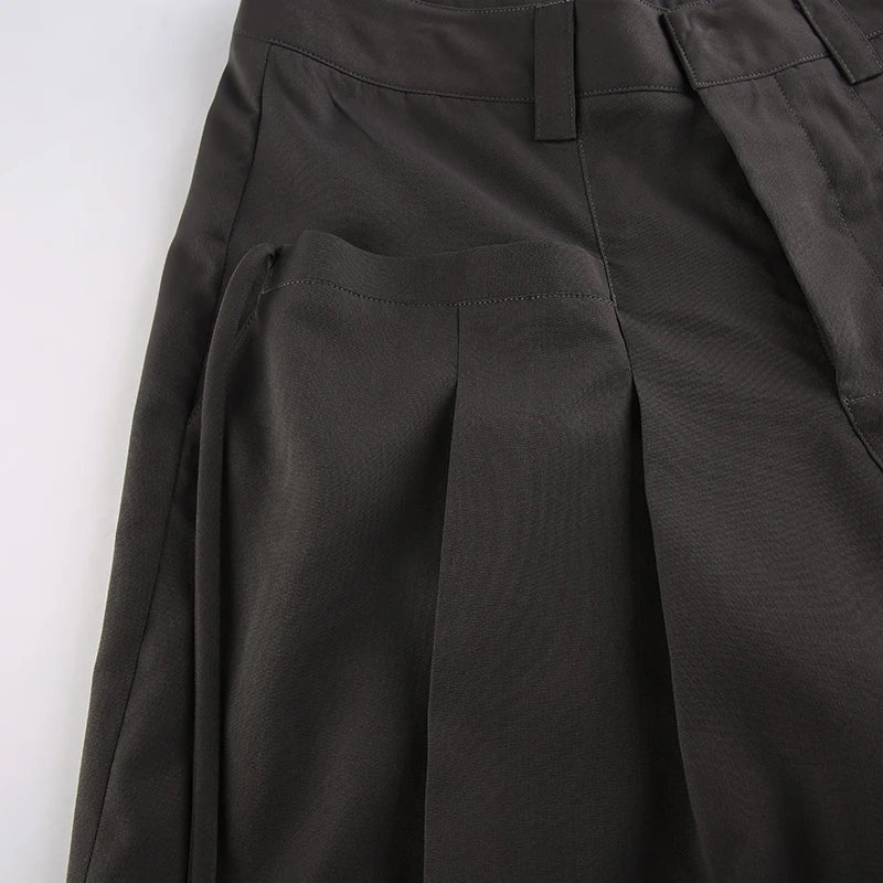 Shirring Casual Wide Leg Pants