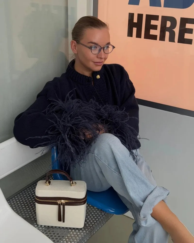 Feather Patchwork Knitted