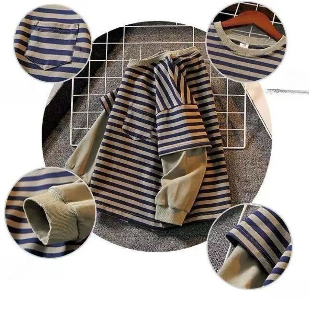 Striped Patchwork Casual Baggy