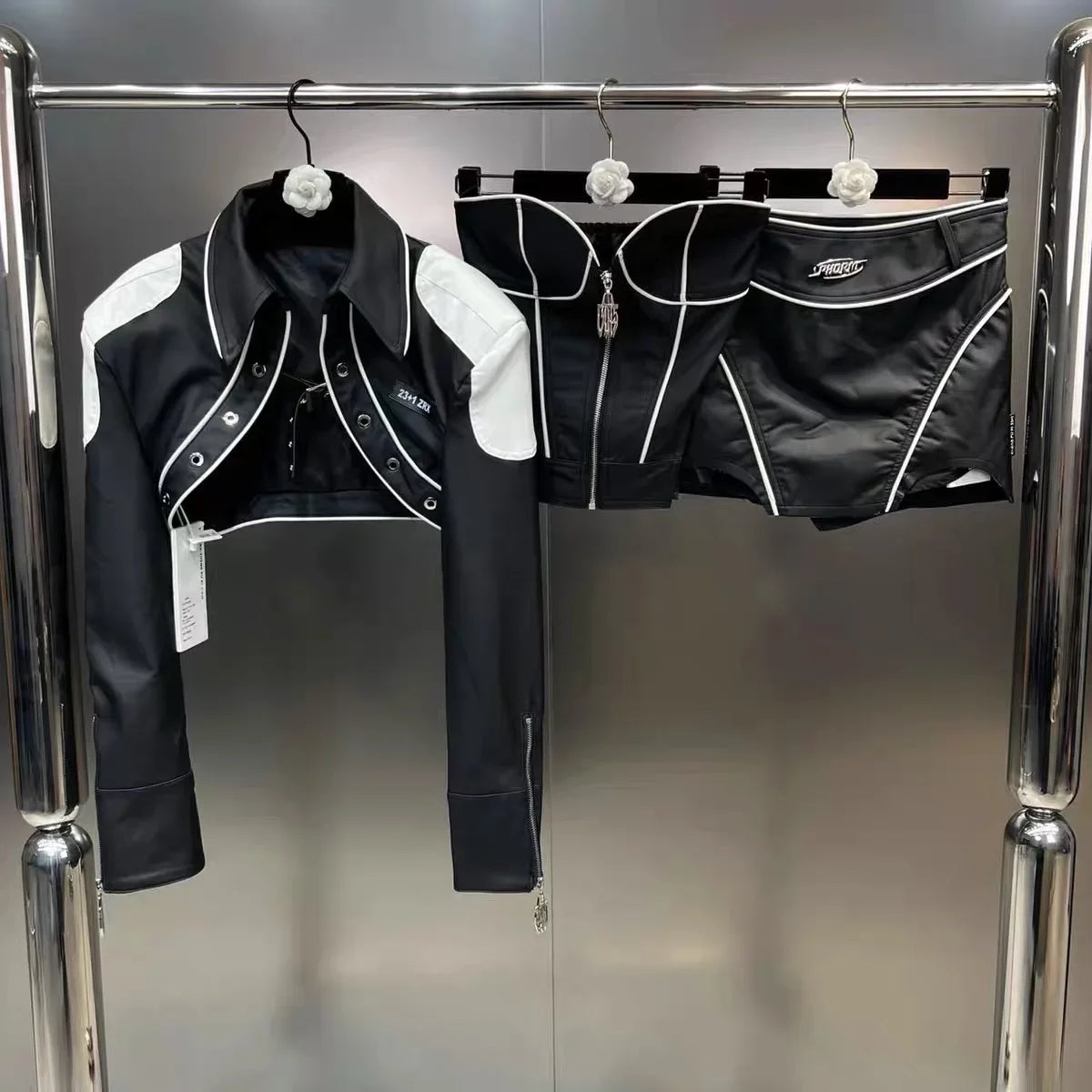 Trendy Strapless 3 piece Set