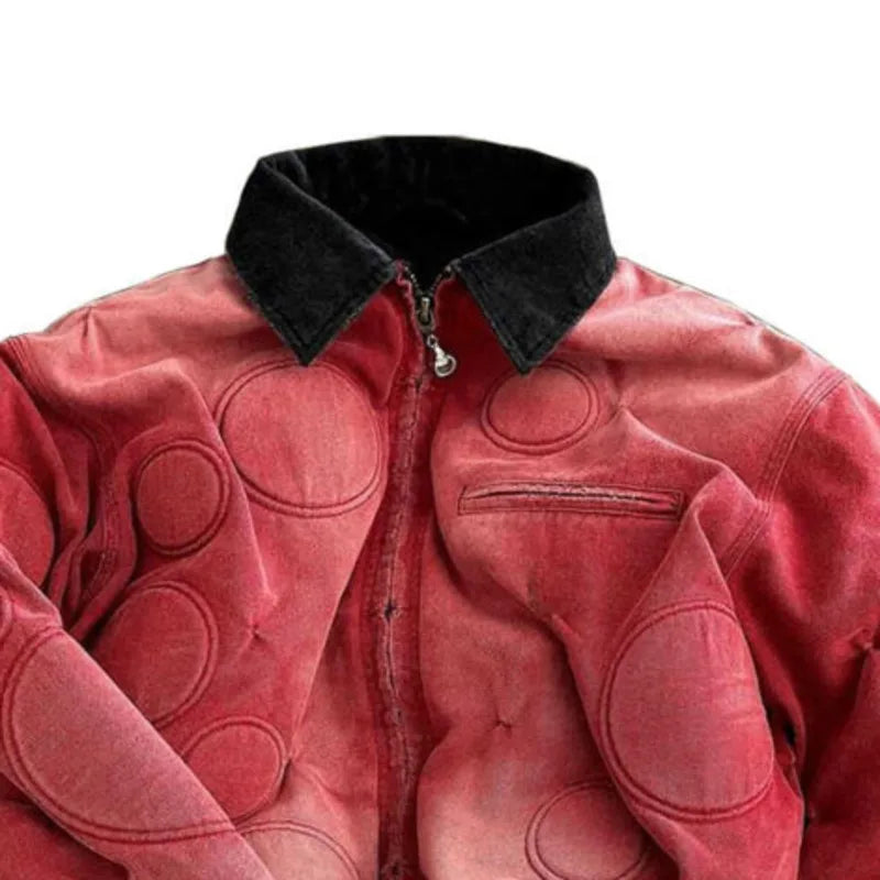 Washed Canva Loose Embroidered Jacket