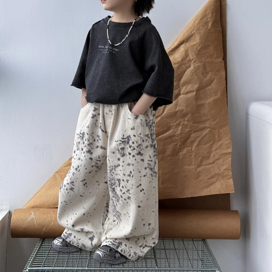 2025 leopard print straight leg pants