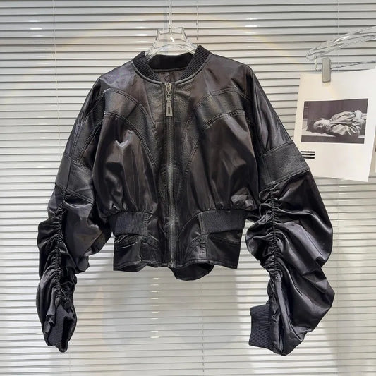 PU Leather Baseball Jackets