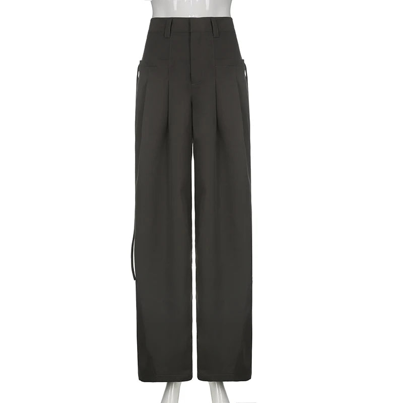 Shirring Casual Wide Leg Pants