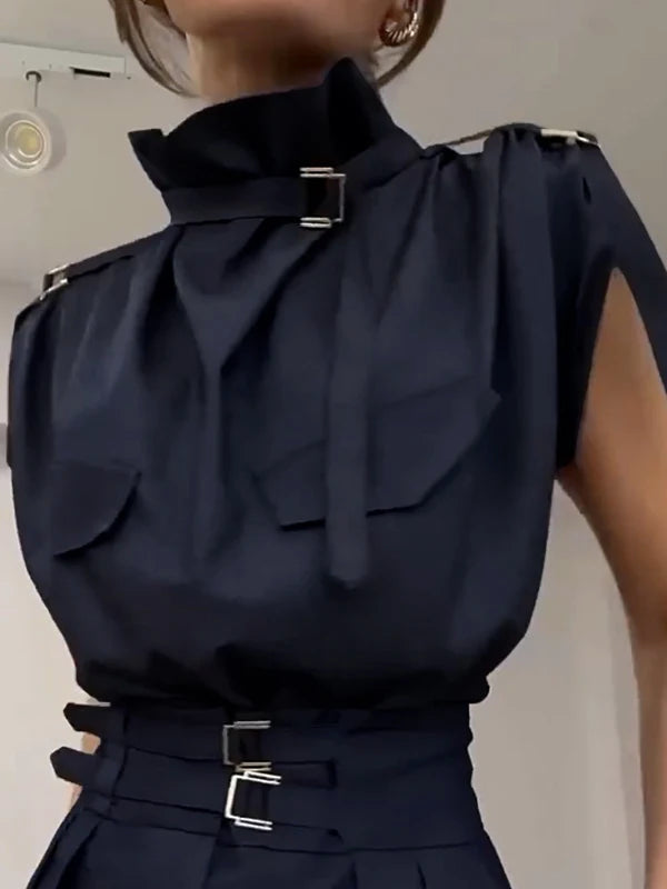 Sleeveless Blouse Shirts Summer