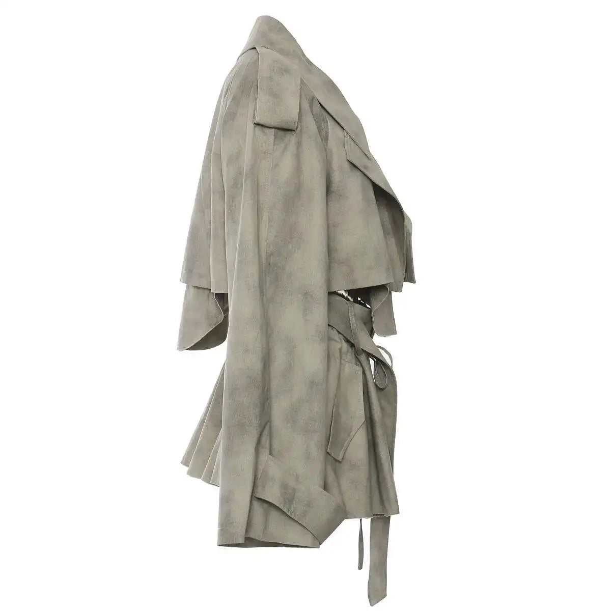 Camouflage Lapel Loose Mini Skirt Suit