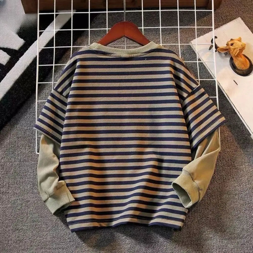 Striped Patchwork Casual Baggy
