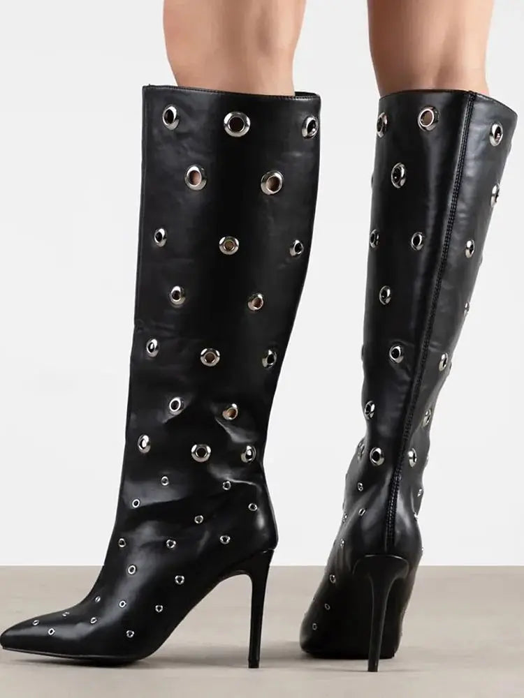 High Boots Goth Rivets