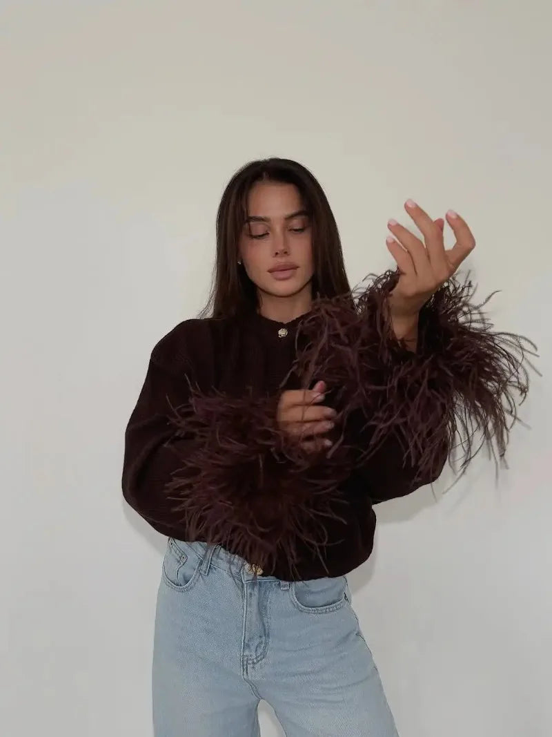 Feather Patchwork Knitted