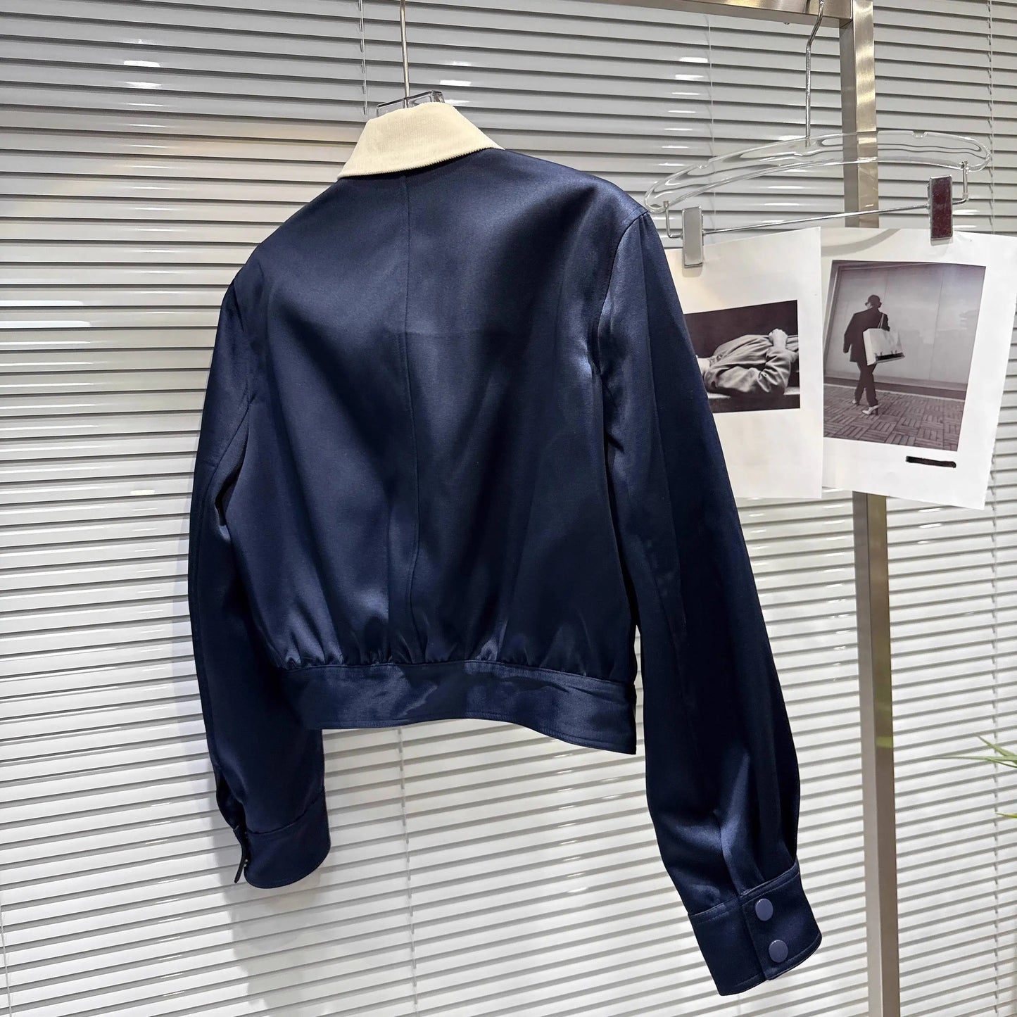 Turn Down Collar Sequins Beadings skirt set