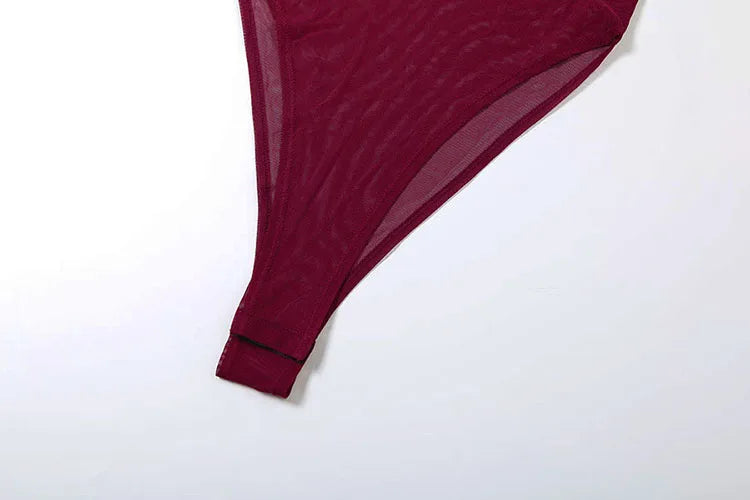 Women Bodysuit+Furry Patchwork