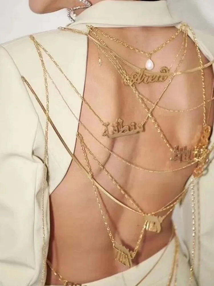 Backless Spliced Button Blazers