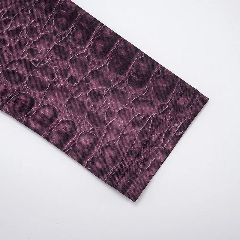 Serpentine Print Footed Skinny Jumpsuits