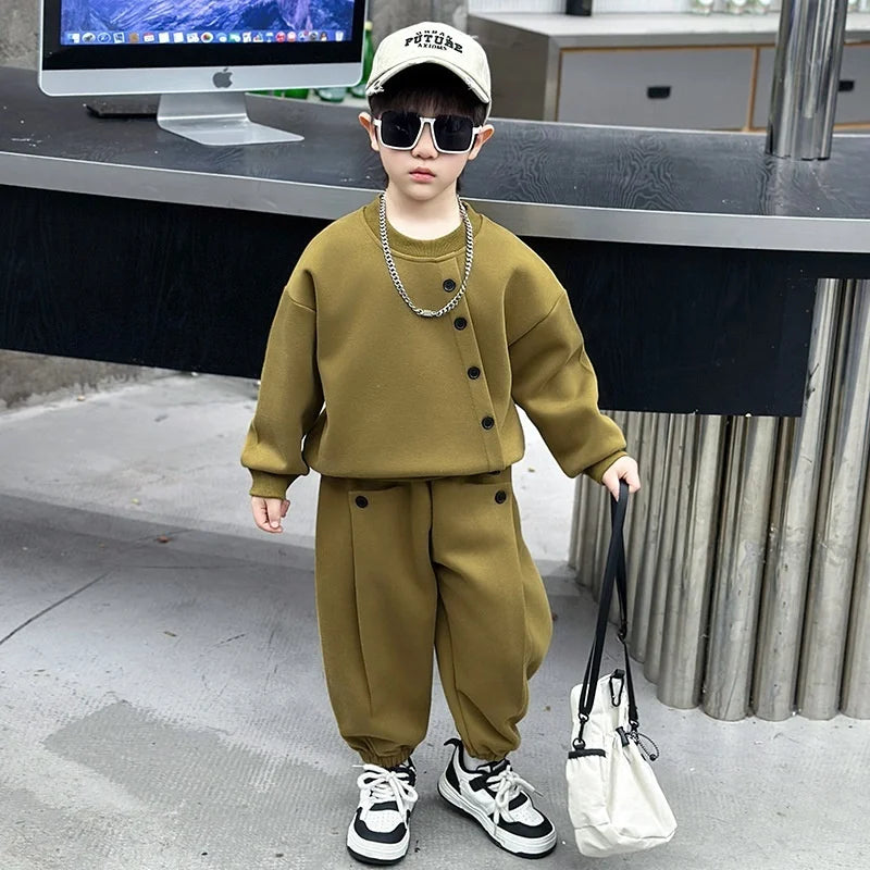 2 Pieces long sleeve button up