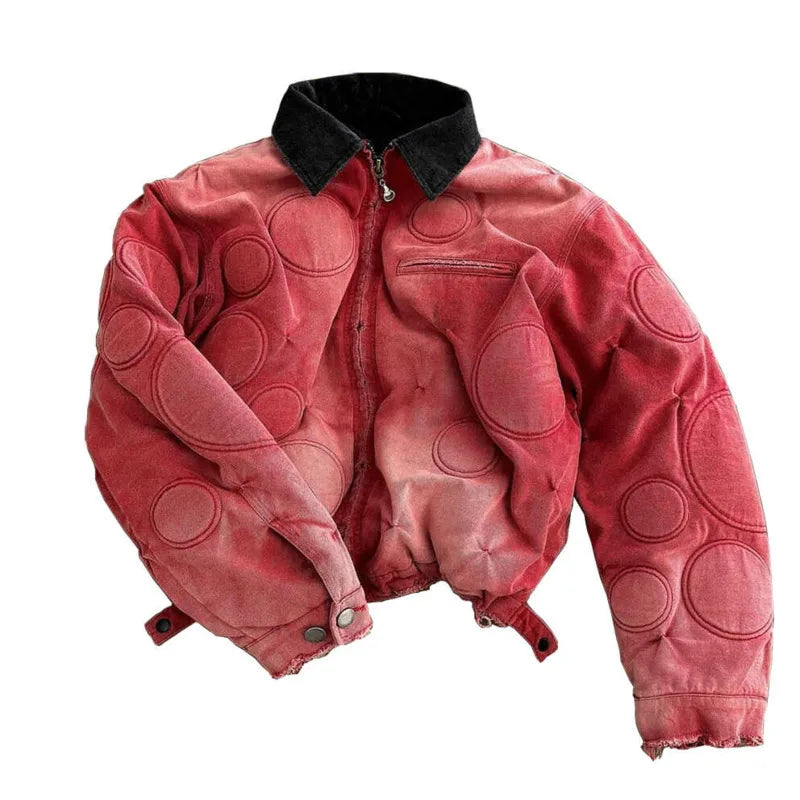 Washed Canva Loose Embroidered Jacket