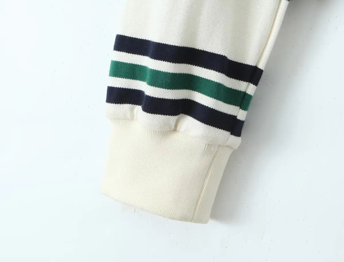 Ladies Polo Shirts Striped Vintage