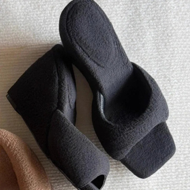 Slip Belt Wedge Heels