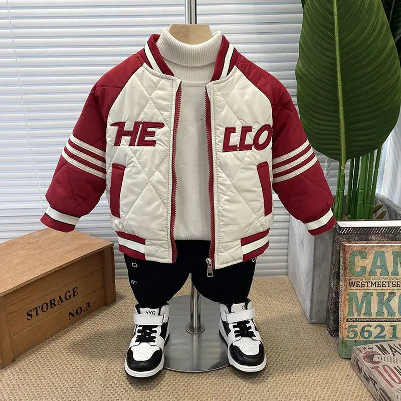 Boys Outerwear Winter Embroidery Fashion