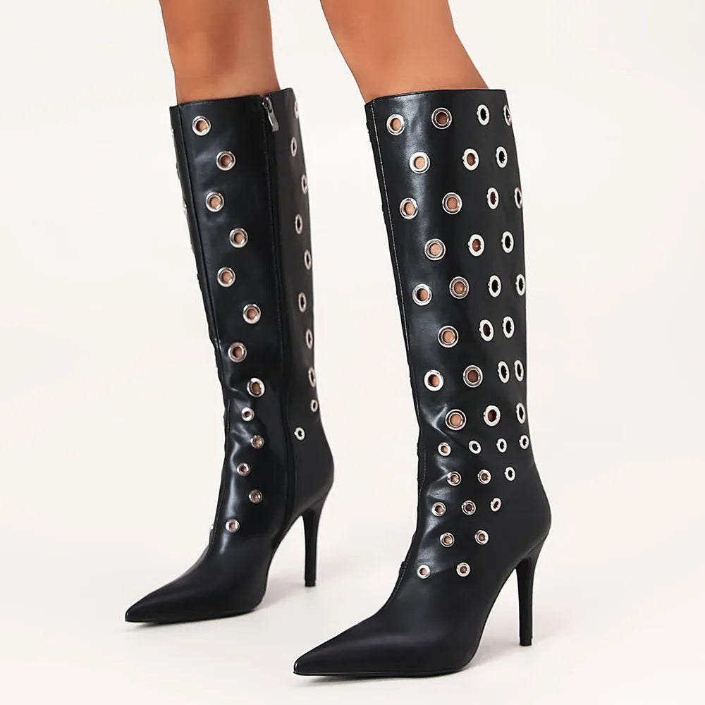 High Boots Goth Rivets
