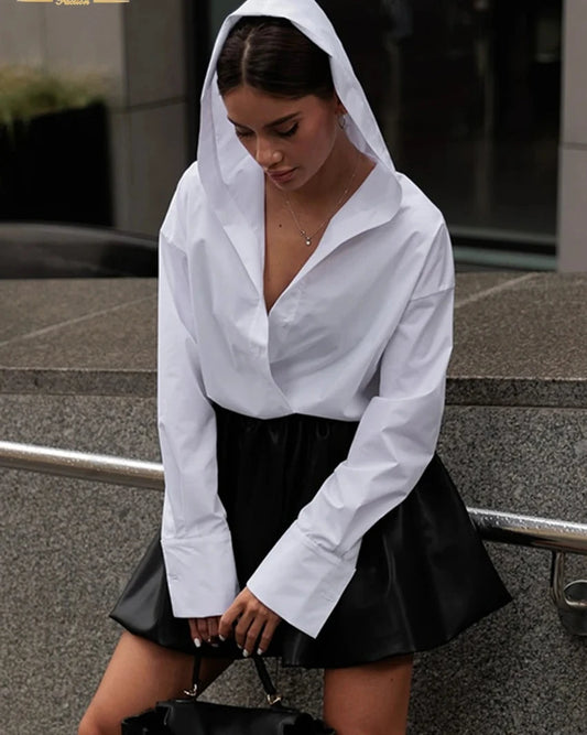 Clacive Fashion Loose White Cotton